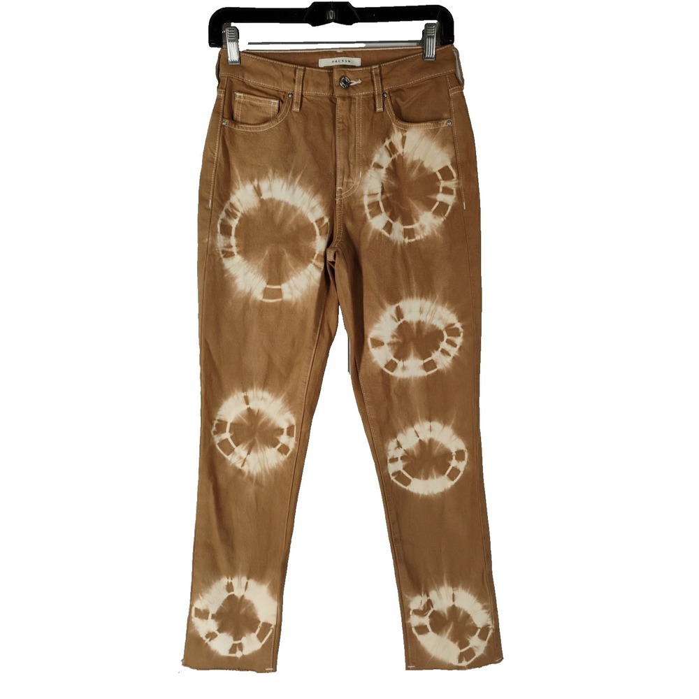 Pacsun Womens Juniors‎ Size 24 Brown Sunburst Cut Off Mom Jeans Small Flaw